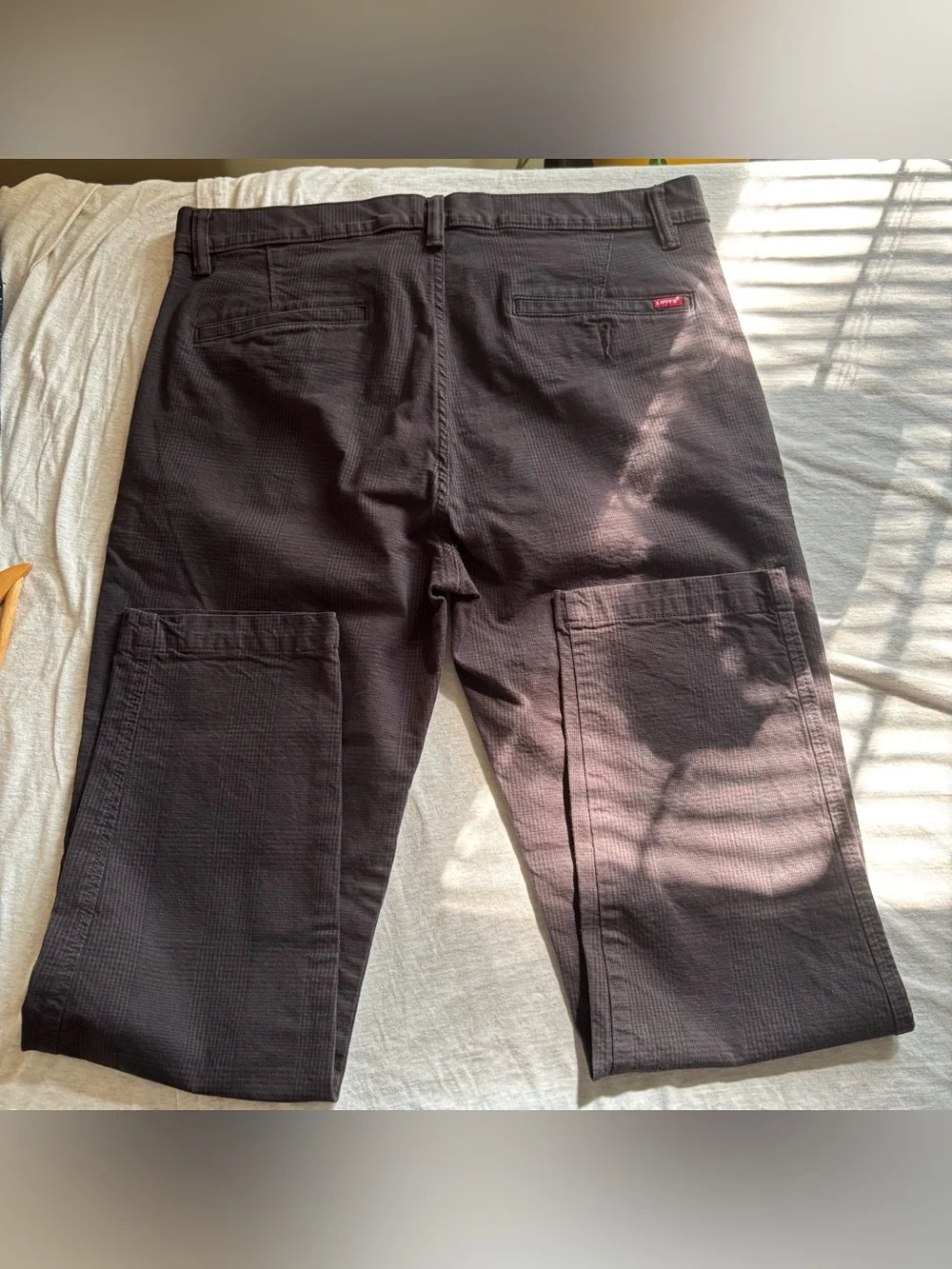 Levi’s XX Chino Standard Taper Brown Black Plaid Pants 34x30 Preppy